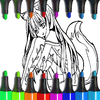 Χαριτωμένες σελίδες χρωματισμού Anime Fox Girl